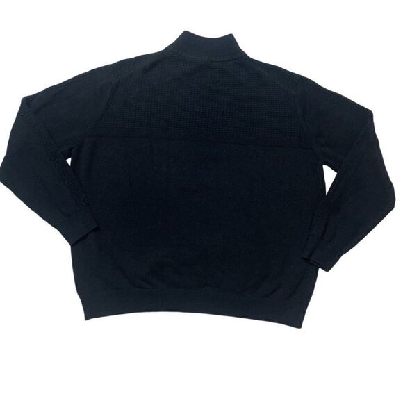 Daniel Hechter 1/4 Zip Knit Sweater Mens XXL Black Pullover 100% Cotton - Picture 5 of 8